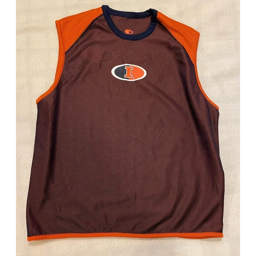 Starter Fighting Illini Men's XL Mesh Reversible Sleeveless Shirt NCAA‎ Big Ten